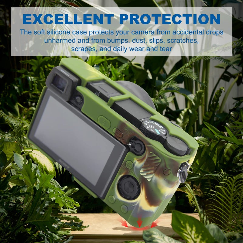 Easy Hood Case for Sony Alpha A6100 A6300 A6400 ILCE-6100 ILCE-6300 ILCE-6400 Digital Camera, Anti-Scratch Soft Silicone Housing Protective Cover Protector Skin (Black) - Image 3